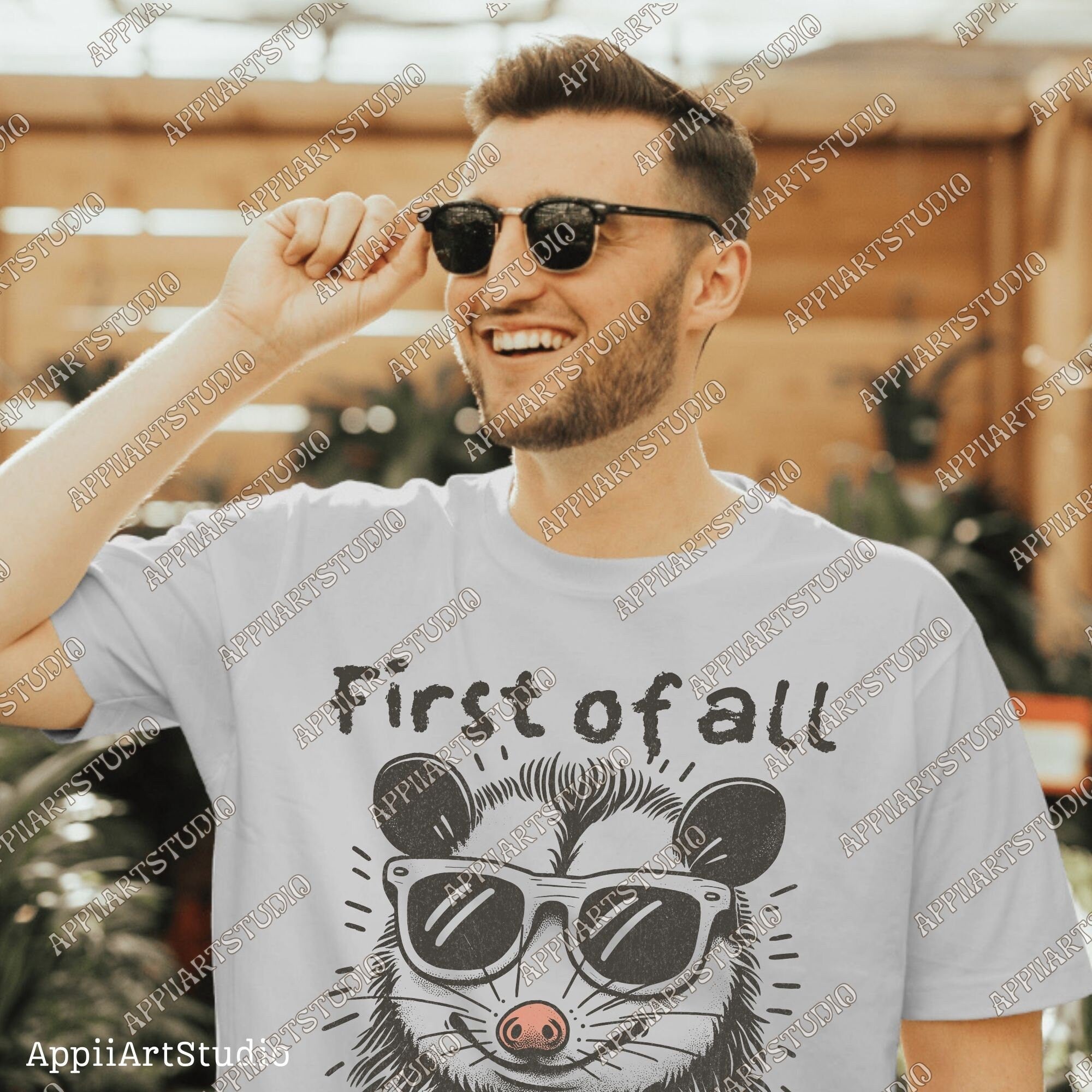 First of All I'm a Delight Sarcastic PNG Files, Cute Anime Funny Possum/Opossum, opossum lovers, Angry Possum graphics, Vintage Shirt Retro