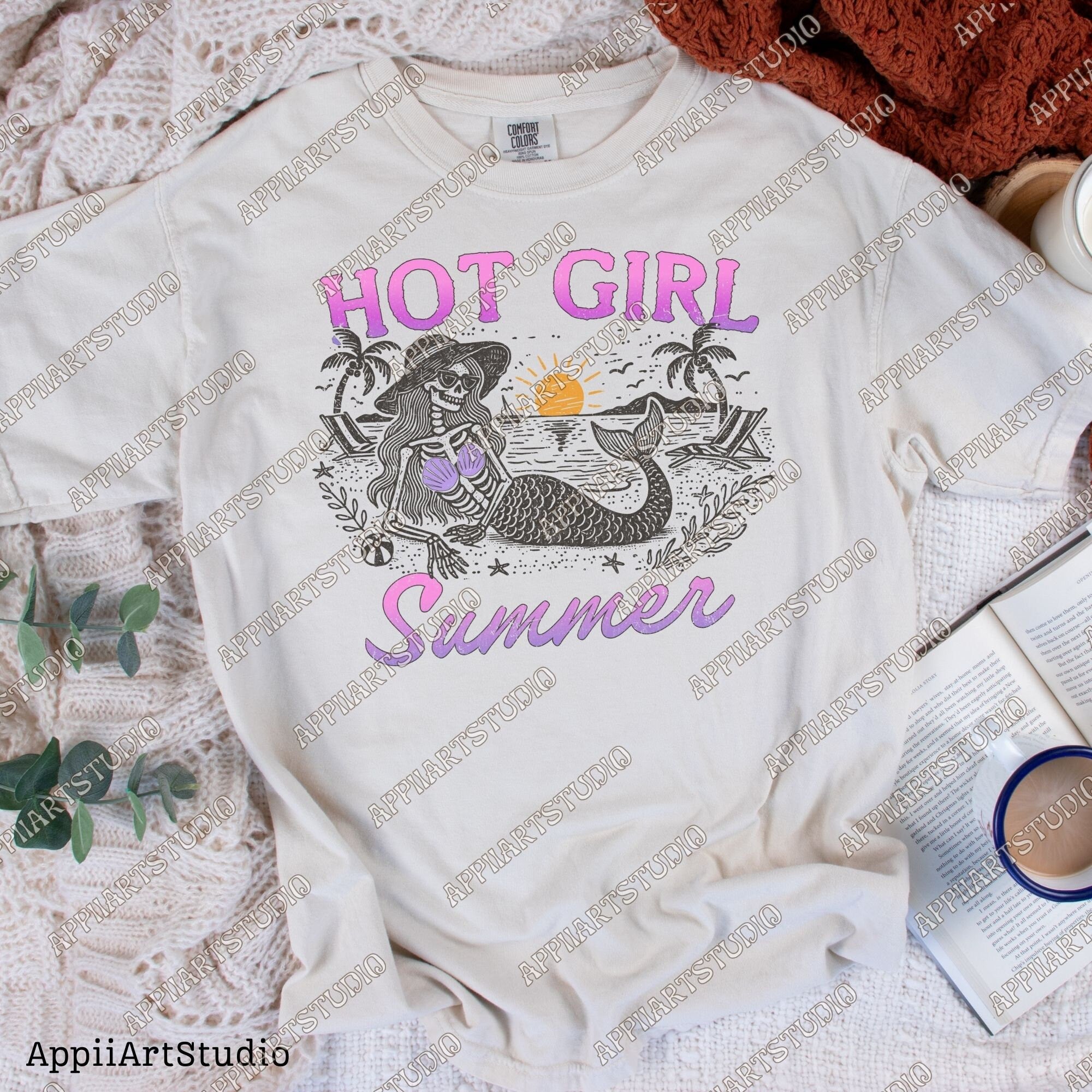 Hot Girl Summer PNG Funny Summer Skeleton mermaid Skeleton Sublimation Design Summer Vacation Png Trendy Shirt Design summertime western png