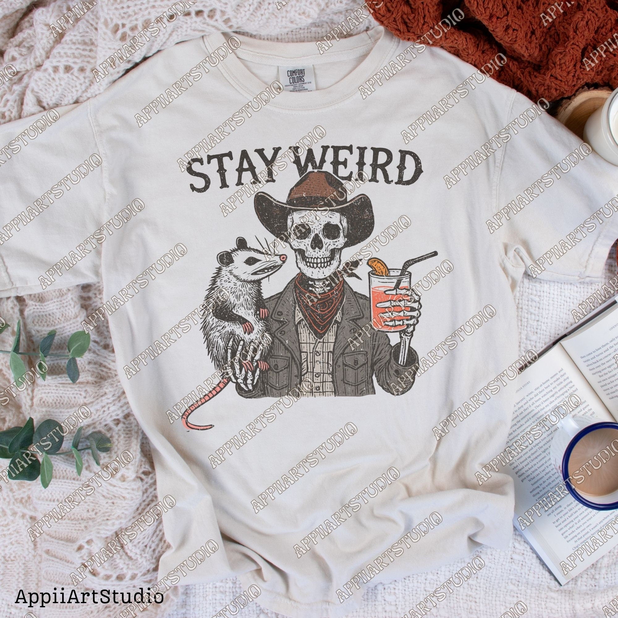 Stay Weird PNG Files, Funny Skeleton and drink Png, Cute Anime Funny Possum/Opossum, opossum lovers, Sarcastic Funny png, Digital Download