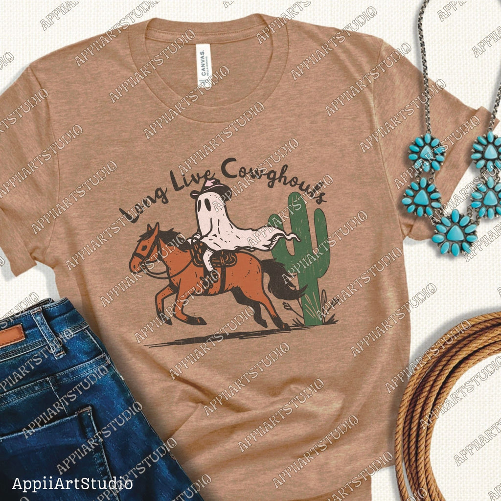 Long Live Cowghouls PNG, Western Halloween PNG, Western Ghost PNG, Cute Halloween Design, Retro Halloween, Shirt Design Png, Sublimation Png