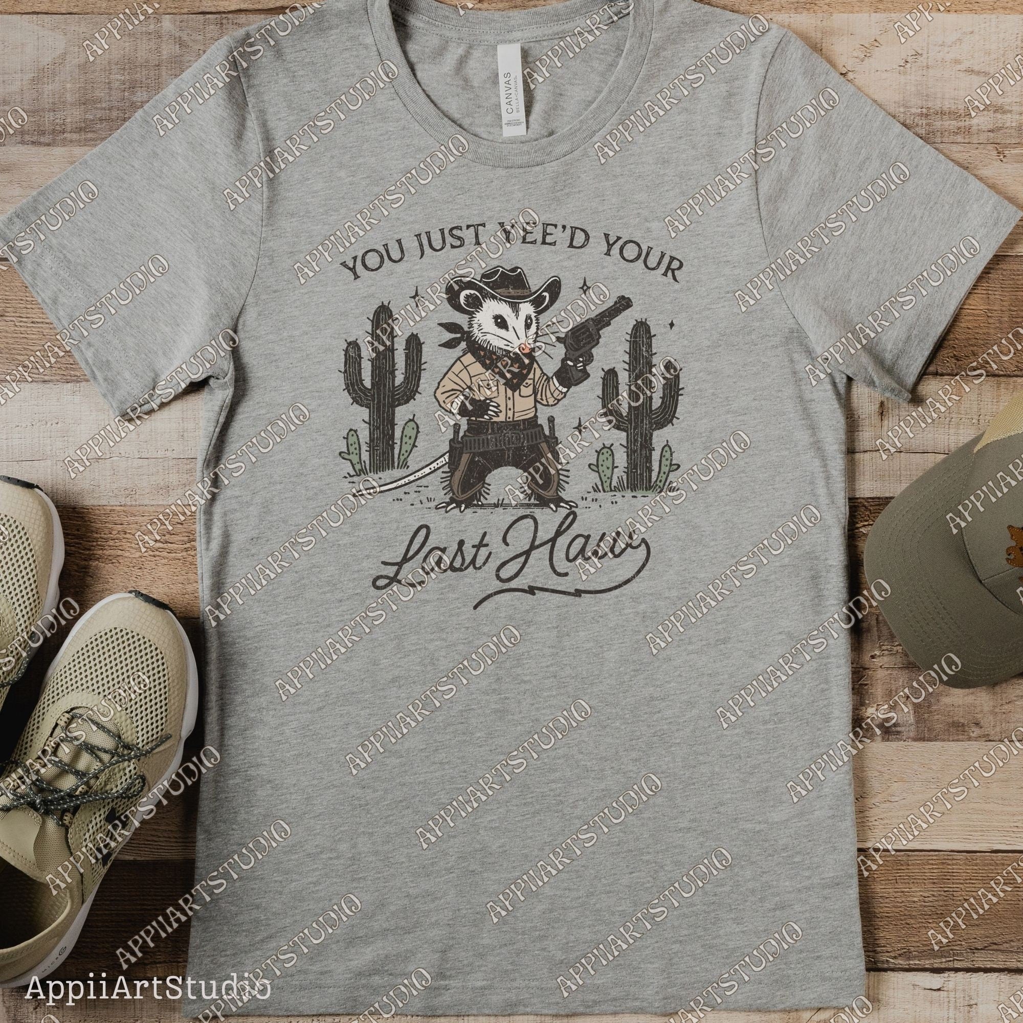 You Just Yeed Opossum Funnies With Gun Png Westerncowboy Vintage Deserts Sublime Design Png Downloadable Transparent Background Clipart Png