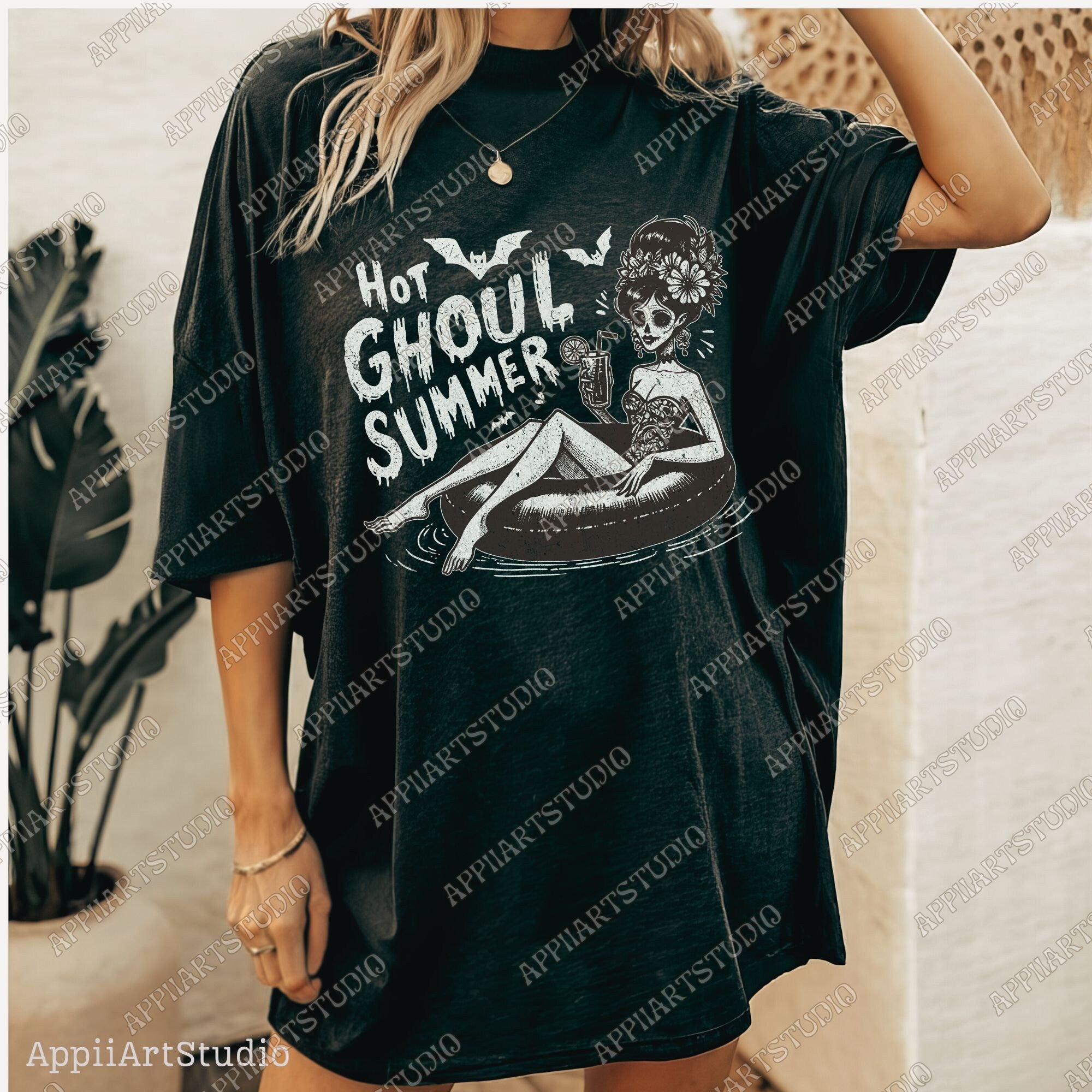 Hot Ghoul Summer, goth girl, summer halloween, Summer png, Trendy Summer Png, Beach png,Beach vibes png,Aesthetic Summer,Funny Sarcastic png