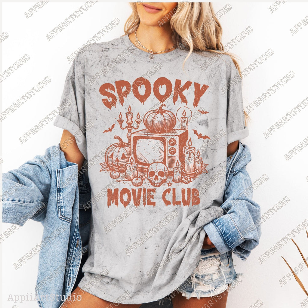 Spooky Movie Club png, Halloween Horror png, Spooky Season png Horror Movie png Spooky png Halloween Pumpkin png Fall png Sublime Design Png