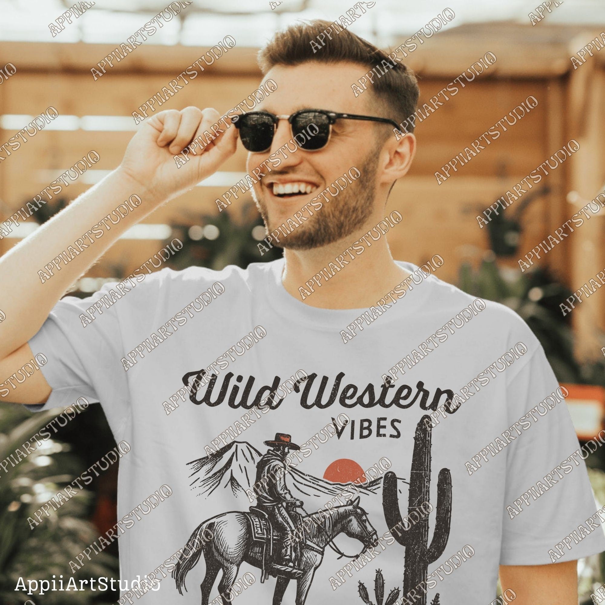 Wild Western Vibes Png, Western Cowboy Design PNG, Western PNG, Vintage Style PNG, Western Design, Desert Western Png, Sublimation Design