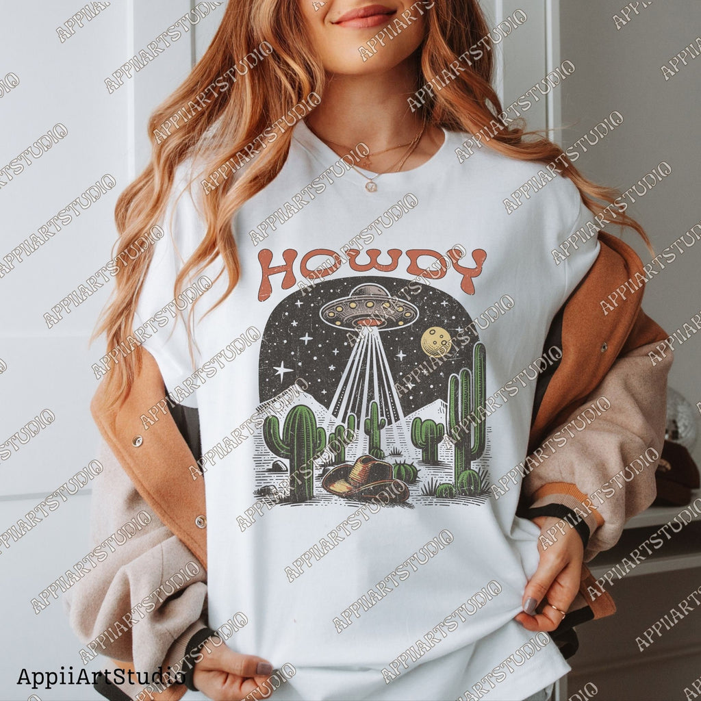 Howdy png, Western Png, Western UFO Png, Cowgirl Png, Sublimation Png, Instant Download, Western Sublimation Download, Rodeo Cowboy Png