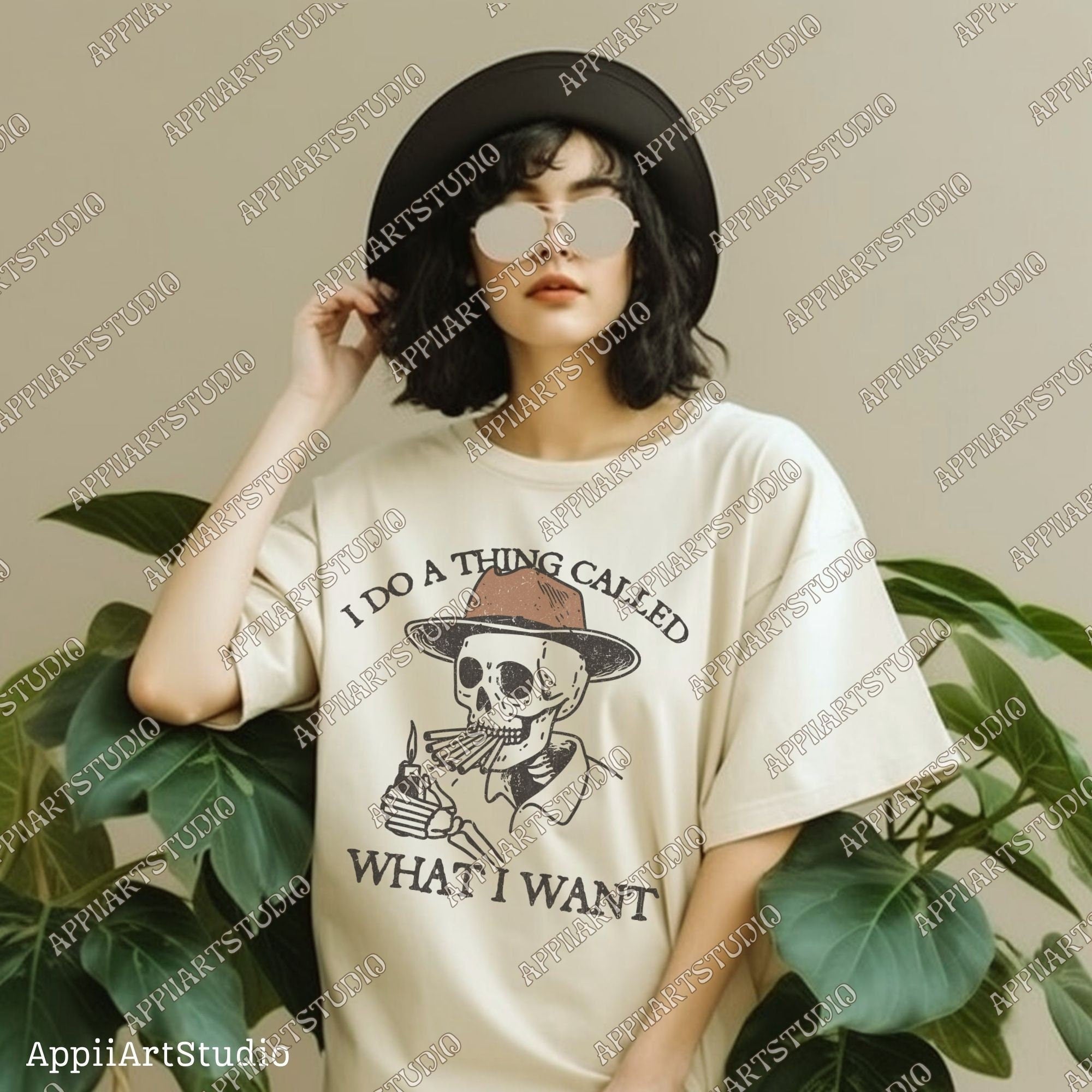 I Do A Thing Called What I Want, Western Cowboy Skull Smoking Design PNG, Western PNG, Vintage Style PNG, Western Design, Desert Western Png