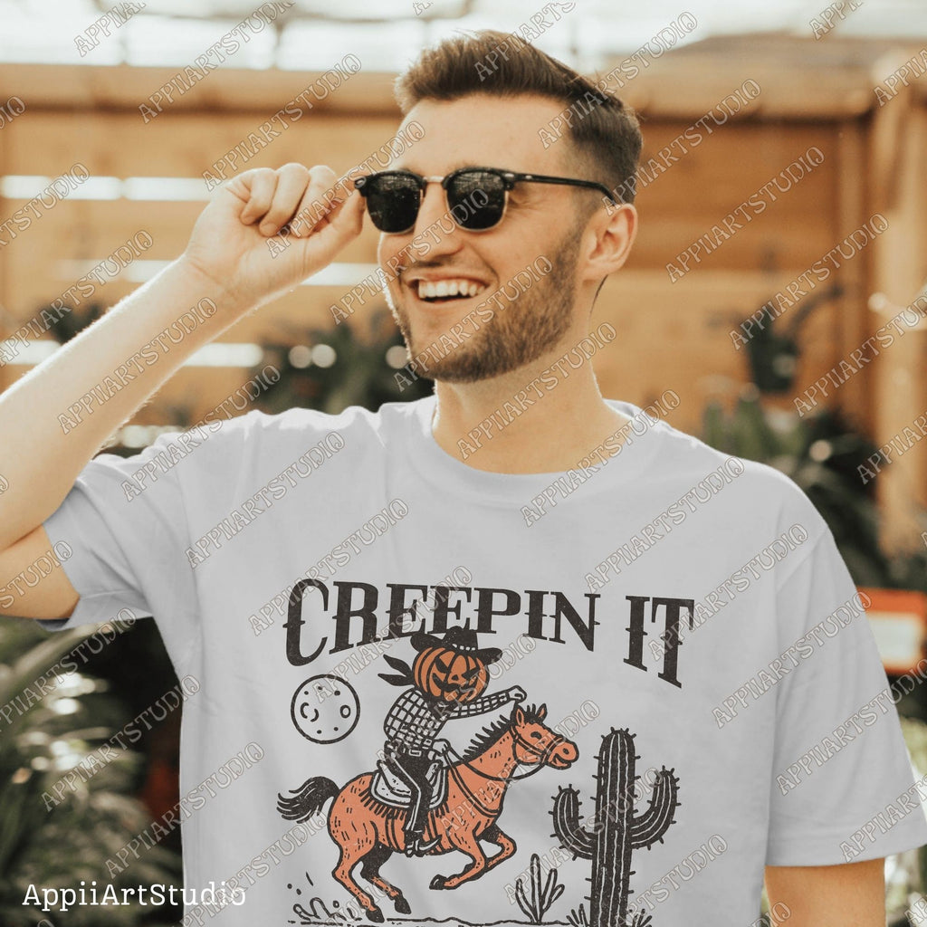 Creepin It Country Western png Halloween Horror png, Spooky Season png Western PNG Spooky Png Halloween Pumpkin Png Fall Png Sublime Design