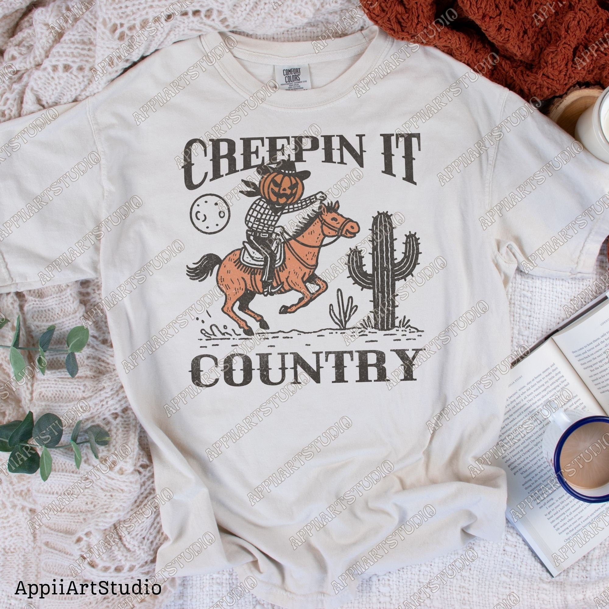 Creepin It Country Western png Halloween Horror png, Spooky Season png Western PNG Spooky Png Halloween Pumpkin Png Fall Png Sublime Design