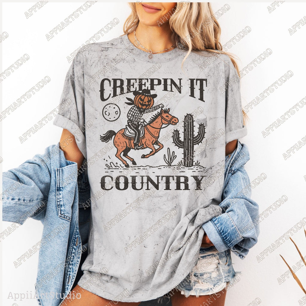 Creepin It Country Western png Halloween Horror png, Spooky Season png Western PNG Spooky Png Halloween Pumpkin Png Fall Png Sublime Design