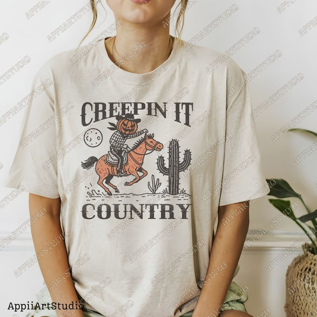 Creepin It Country Western png Halloween Horror png, Spooky Season png Western PNG Spooky Png Halloween Pumpkin Png Fall Png Sublime Design
