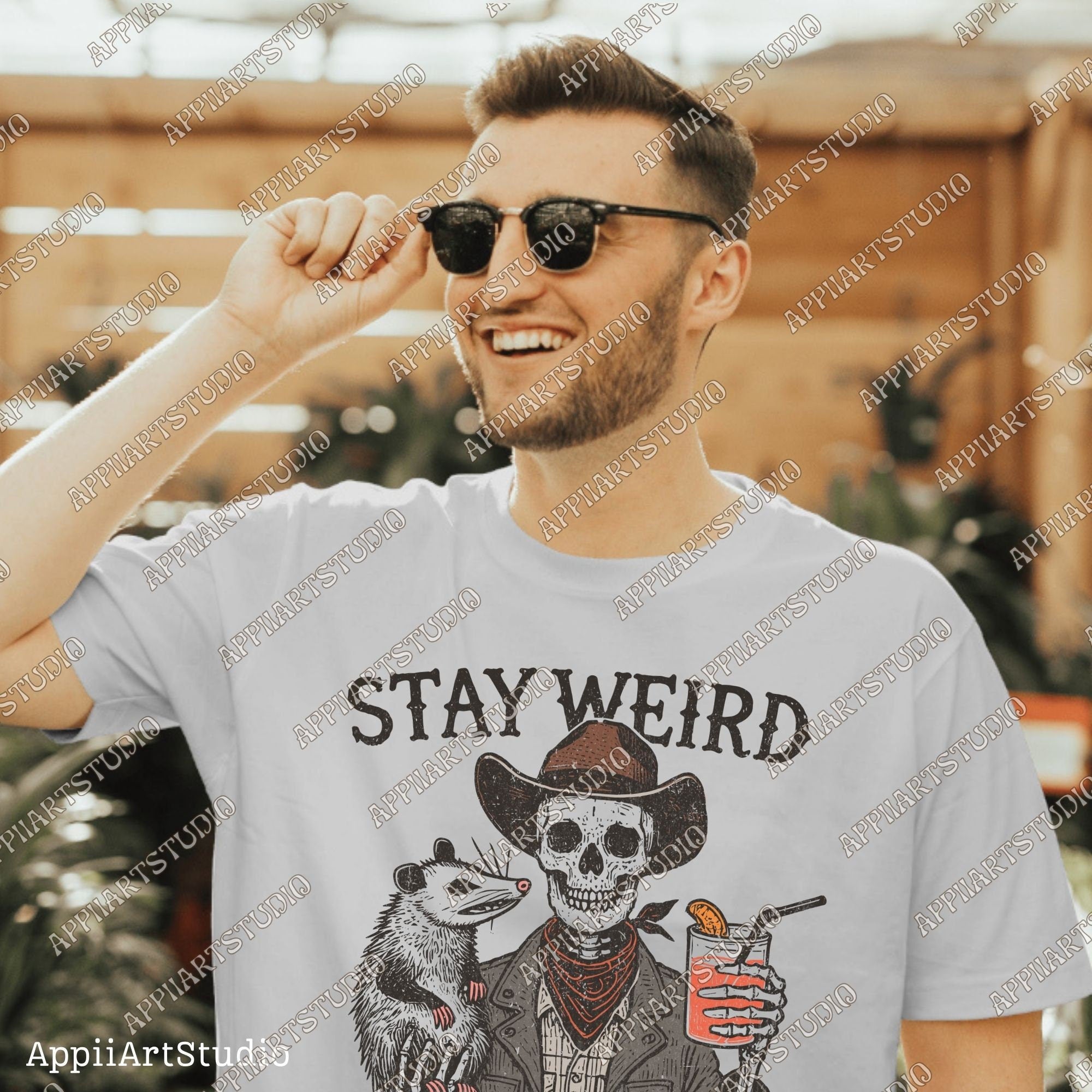 Stay Weird PNG Files, Funny Skeleton and drink Png, Cute Anime Funny Possum/Opossum, opossum lovers, Sarcastic Funny png, Digital Download