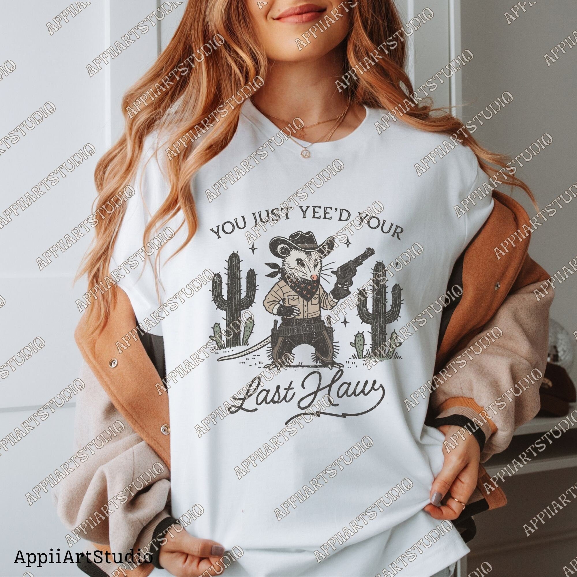 You Just Yeed Opossum Funnies With Gun Png Westerncowboy Vintage Deserts Sublime Design Png Downloadable Transparent Background Clipart Png