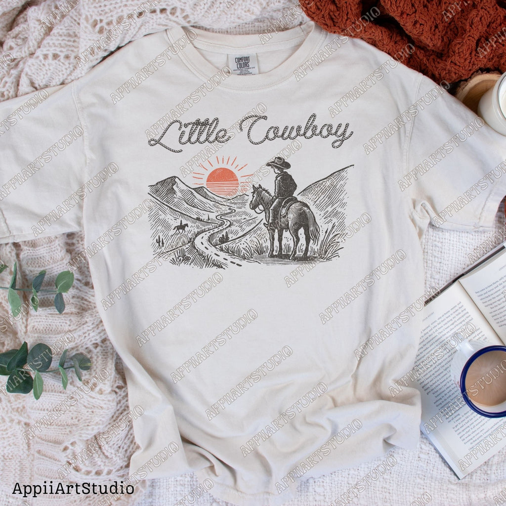 Little Cowboy Png, Western Cowboy Design PNG, Western PNG, Vintage Style PNG, Western Design, Desert Western Png, Retro Cowboy Png