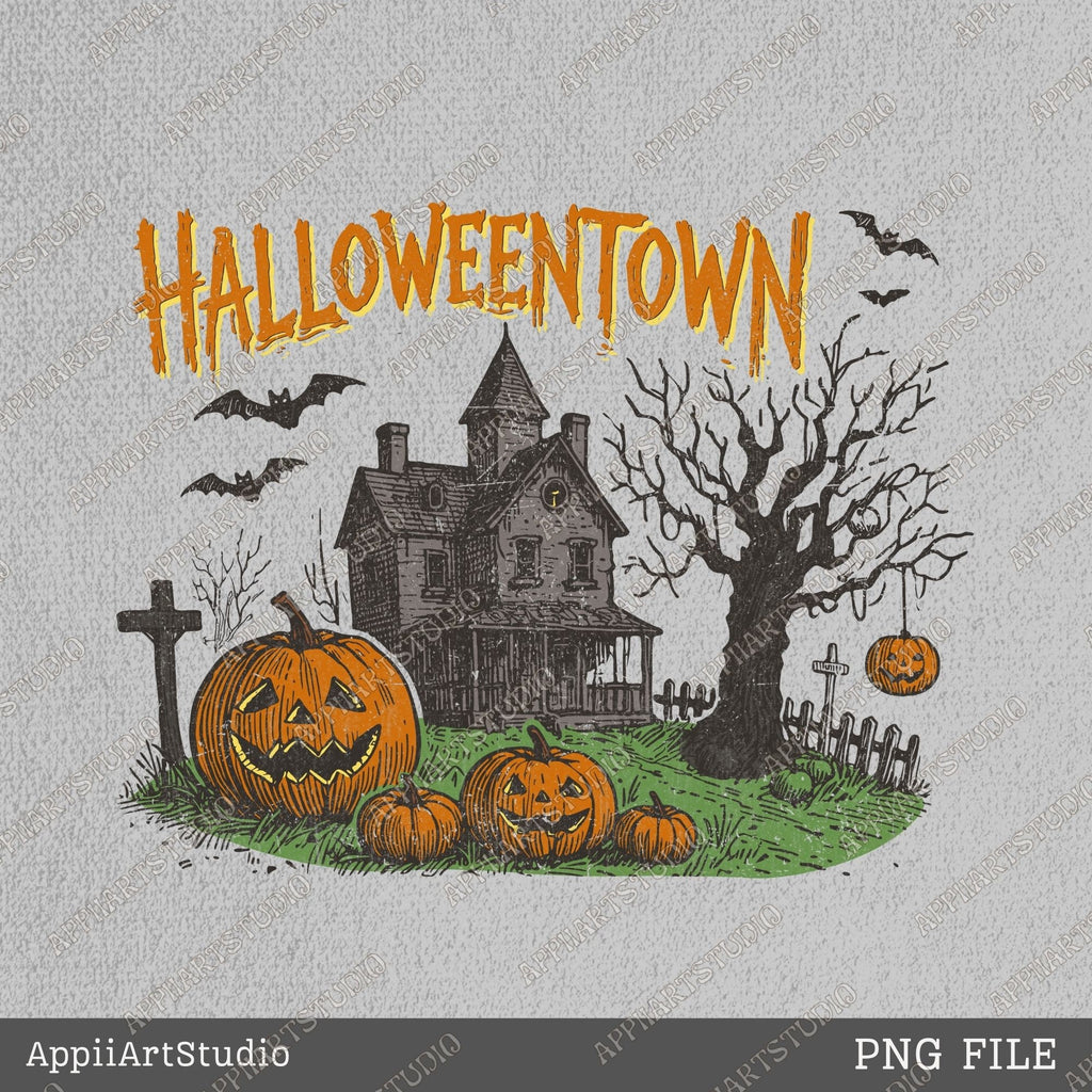 Halloweentown PNG, halloweeners, Halloween png, Halloween Shirt png, Retro Halloween png, Halloween Pumpkin png, Fall png Sublime Design Png