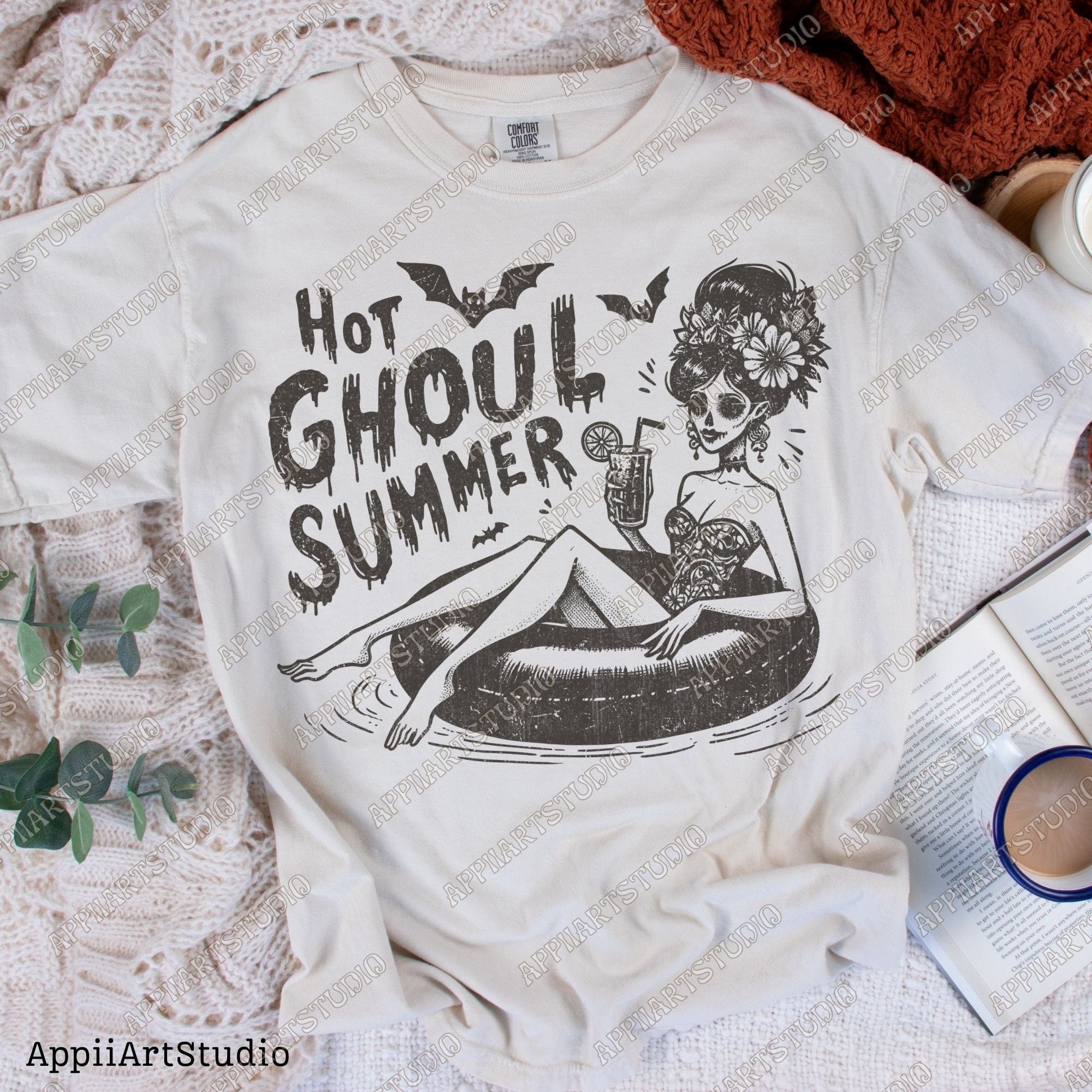 Hot Ghoul Summer, goth girl, summer halloween, Summer png, Trendy Summer Png, Beach png,Beach vibes png,Aesthetic Summer,Funny Sarcastic png