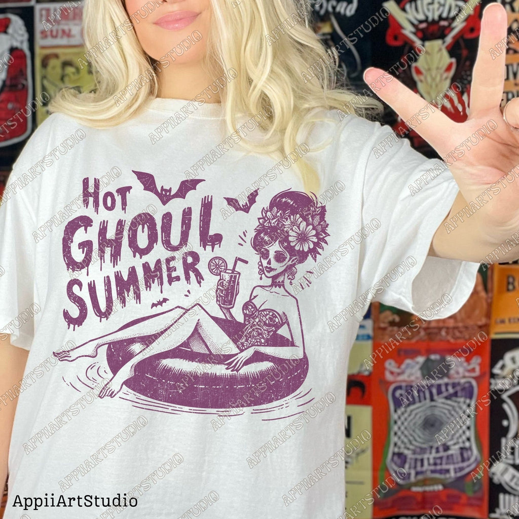 Hot Ghoul Summer, goth girl, summer halloween, Summer png, Trendy Summer Png, Beach png,Beach vibes png,Aesthetic Summer,Funny Sarcastic png