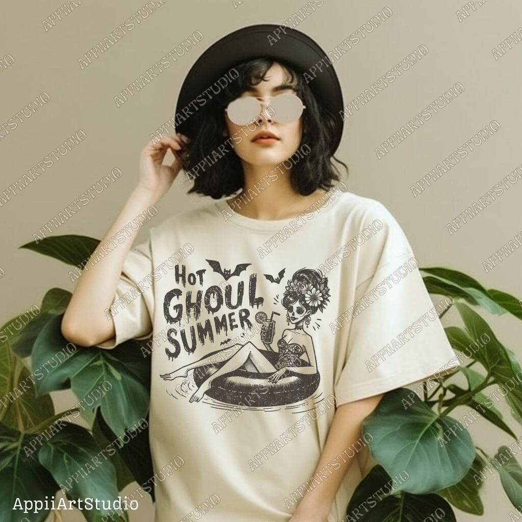 Hot Ghoul Summer, goth girl, summer halloween, Summer png, Trendy Summer Png, Beach png,Beach vibes png,Aesthetic Summer,Funny Sarcastic png