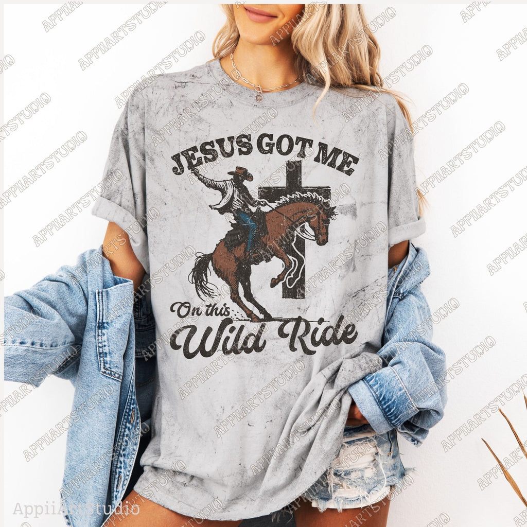 Jesus Got Me On The Wild Ride png, Sublimation Design, Christian Country PNG, Western Cowboy PNG, Christian PNG Bible Verse Png Christianity