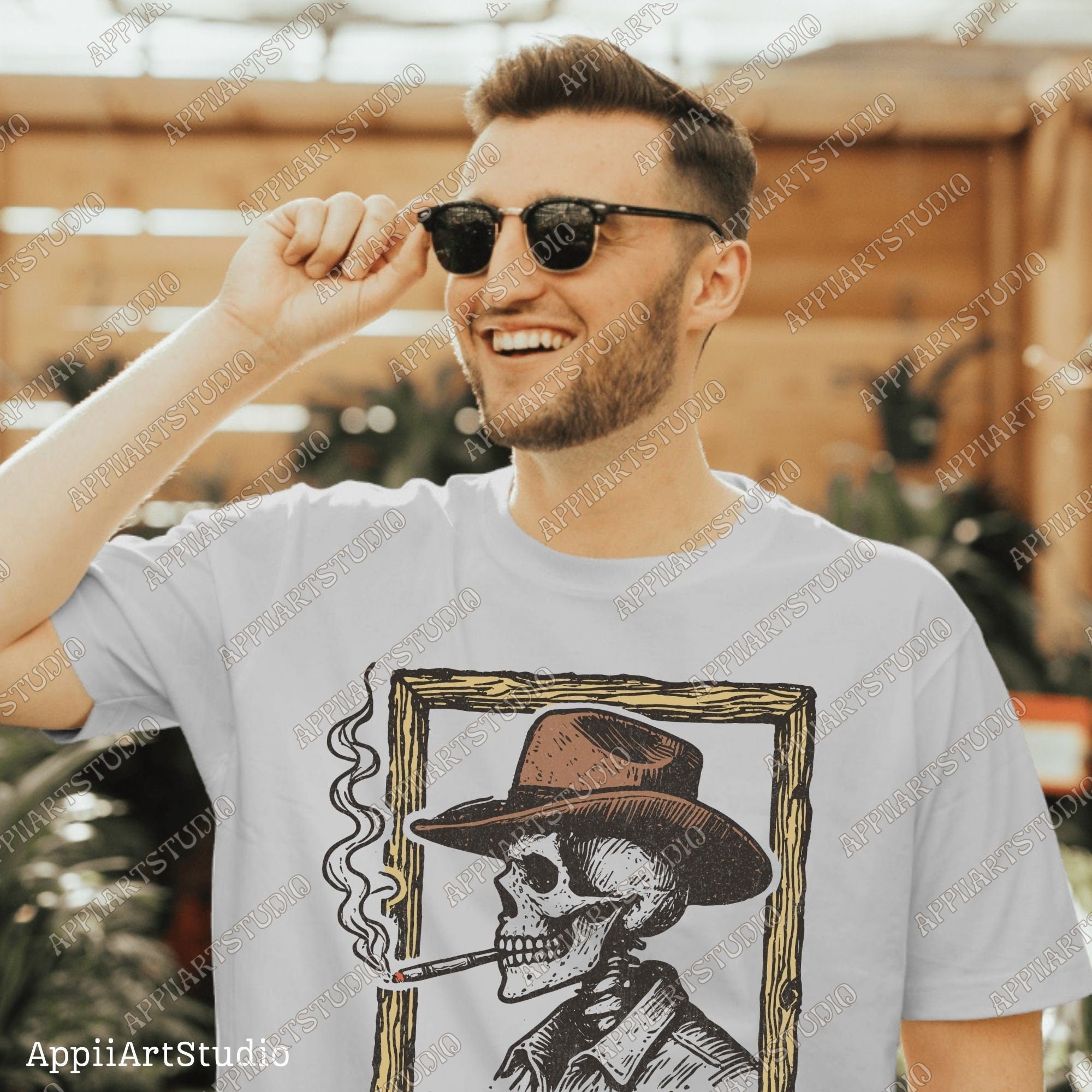 Cold Blooded Png, Western Cowboy Skull Design PNG, Western PNG, Vintage Style PNG, Westerner Design, Desert Western Png, hand drawn png