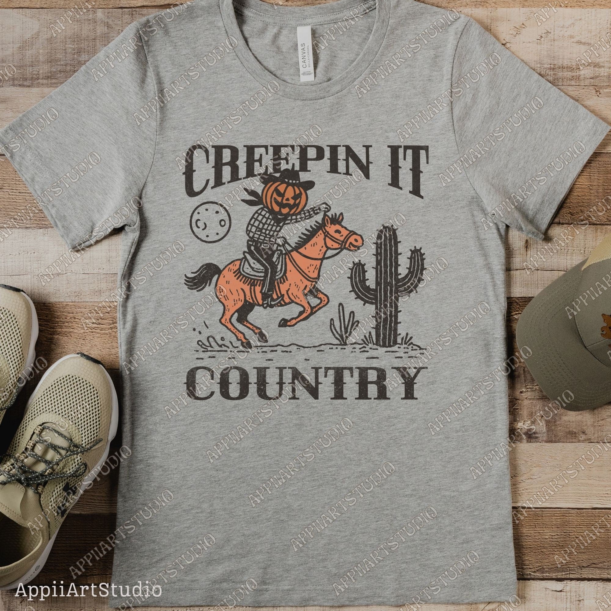 Creepin It Country Western png Halloween Horror png, Spooky Season png Western PNG Spooky Png Halloween Pumpkin Png Fall Png Sublime Design