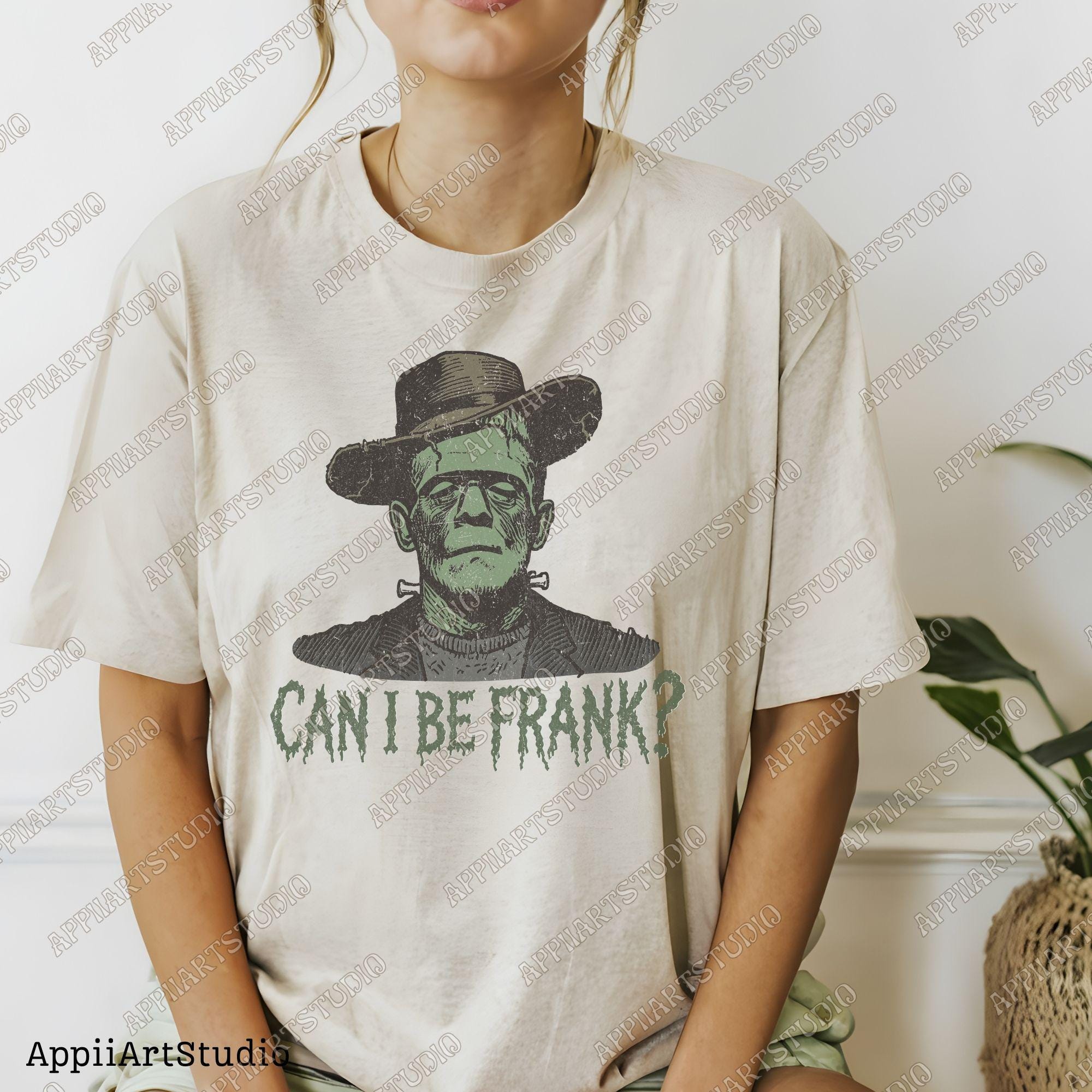 Can I Be Frank Png, Western Halloween Graphic, Spooky Halloween Frankenstein, Western Cowboy, Transparent Png Digital Download Halloweeners