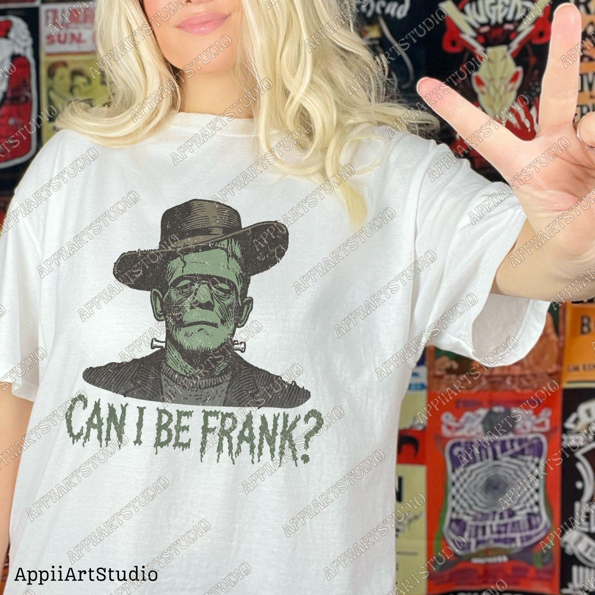 Can I Be Frank Png, Western Halloween Graphic, Spooky Halloween Frankenstein, Western Cowboy, Transparent Png Digital Download Halloweeners