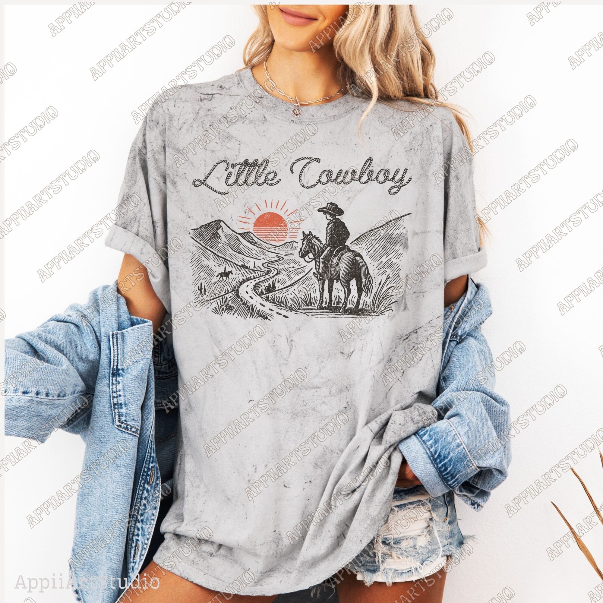 Little Cowboy Png, Western Cowboy Design PNG, Western PNG, Vintage Style PNG, Western Design, Desert Western Png, Retro Cowboy Png