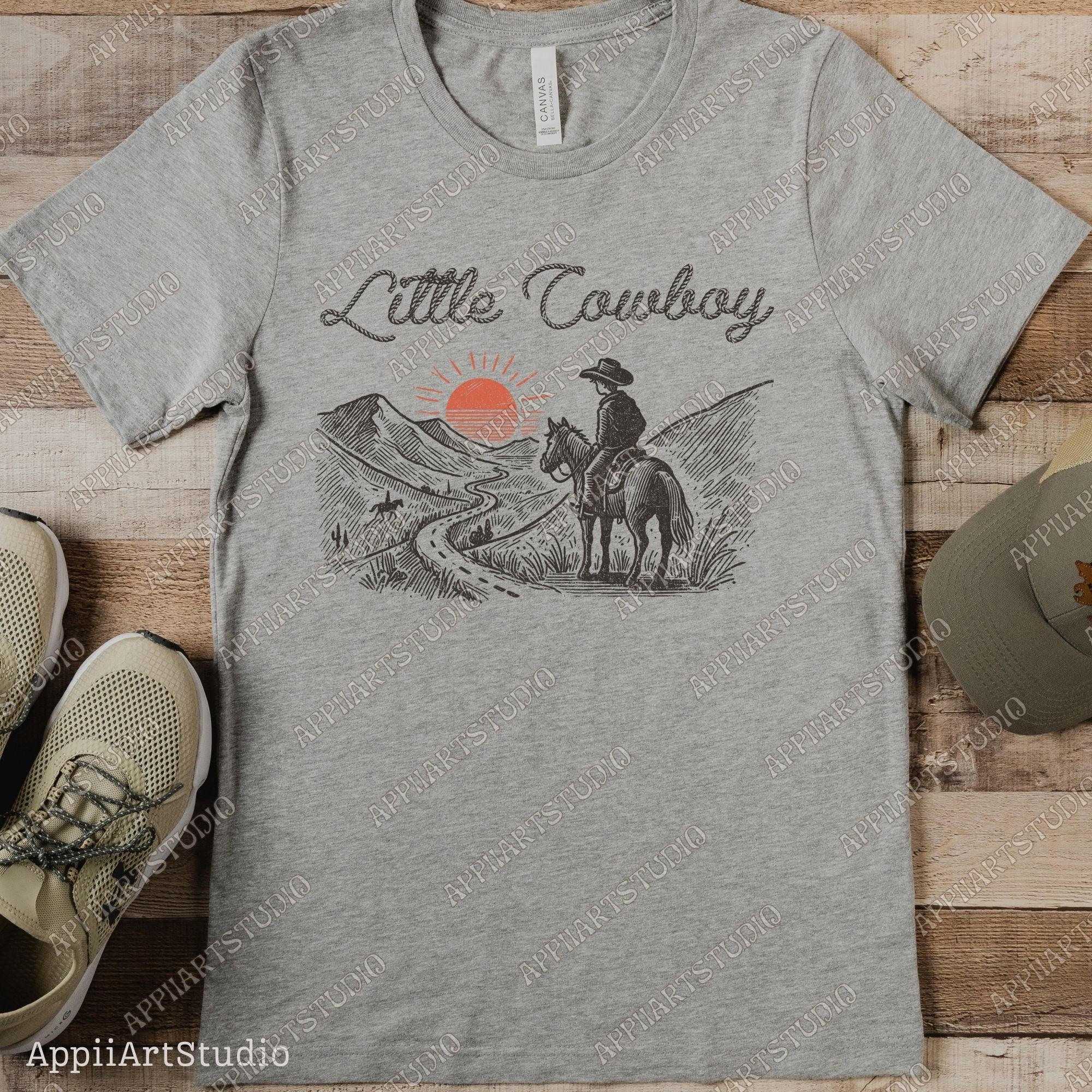 Little Cowboy Png, Western Cowboy Design PNG, Western PNG, Vintage Style PNG, Western Design, Desert Western Png, Retro Cowboy Png