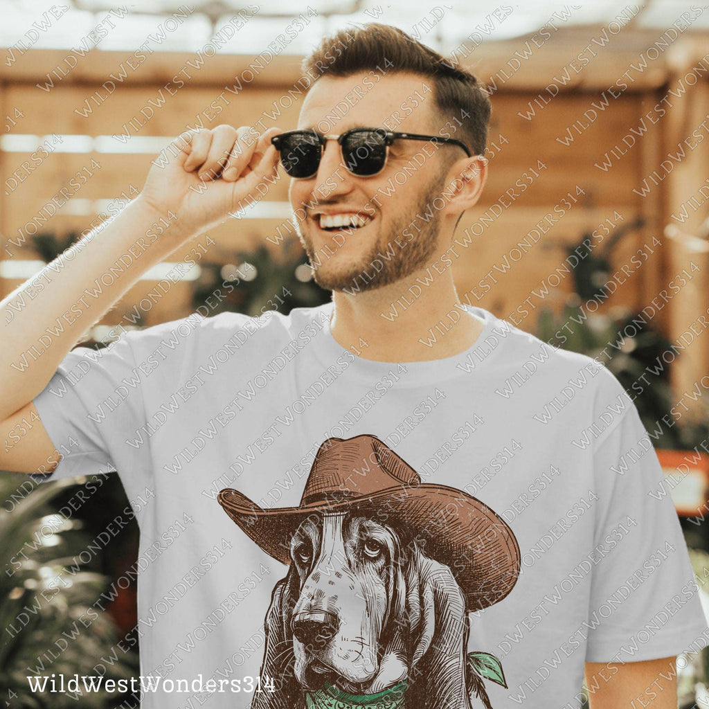 Cowboy Dog with Bandana and Hat PNG, Rustic Western AnimalPng, Vintage Desert Png, Rustic Country Png, Vintage Farmhouse, Southwestern Png