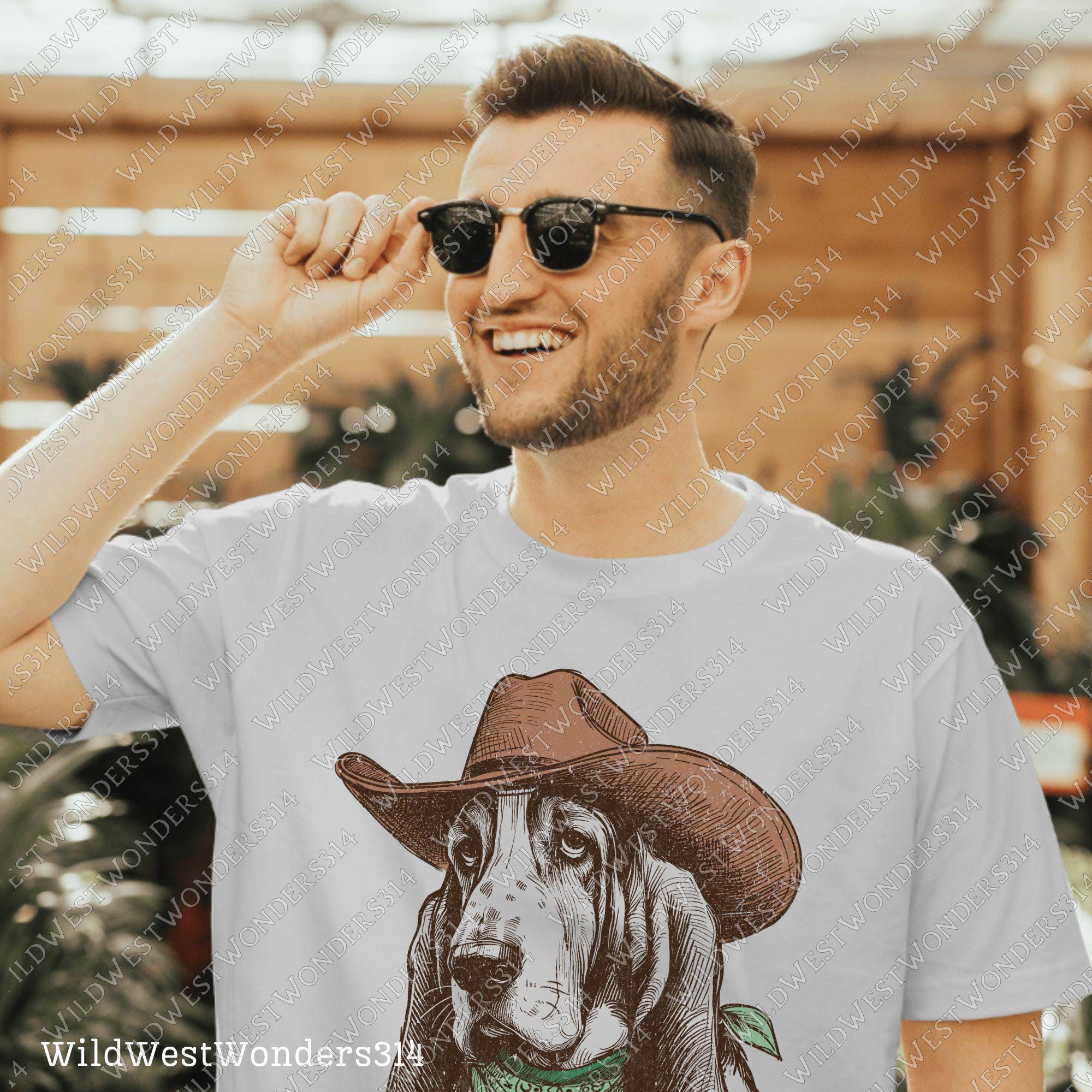Cowboy Dog with Bandana and Hat PNG, Rustic Western AnimalPng, Vintage Desert Png, Rustic Country Png, Vintage Farmhouse, Southwestern Png