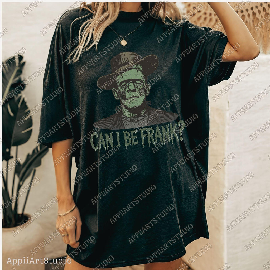 Can I Be Frank Png, Western Halloween Graphic, Spooky Halloween Frankenstein, Western Cowboy, Transparent Png Digital Download Halloweeners