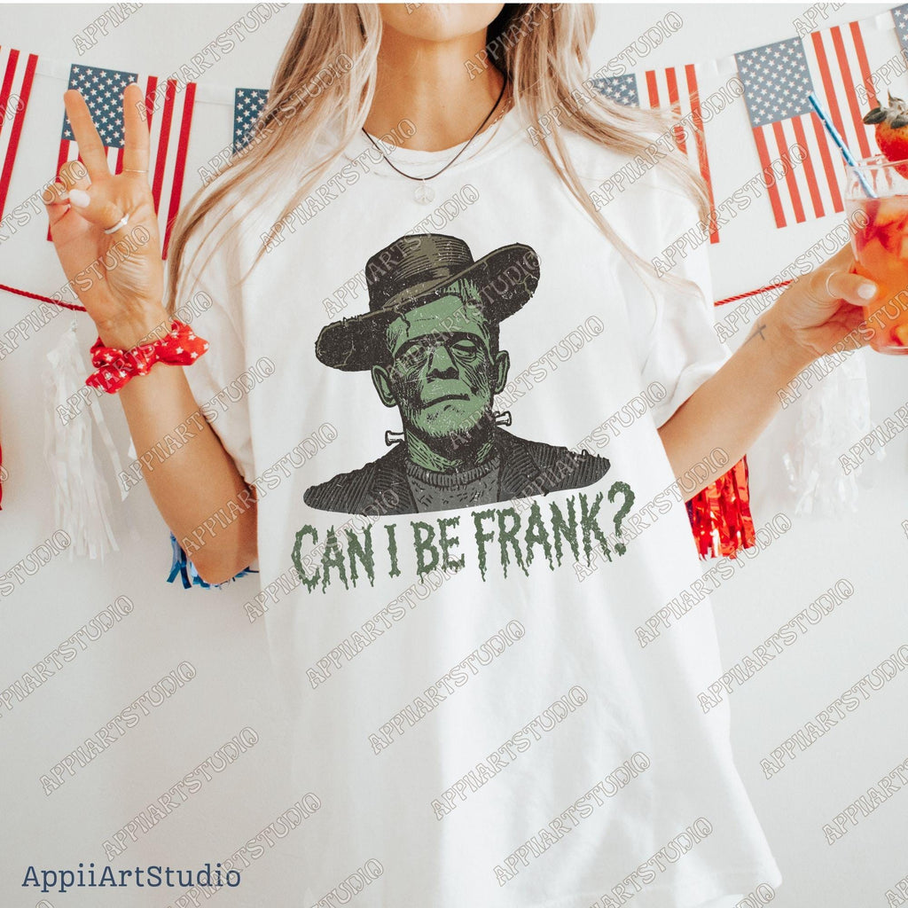 Can I Be Frank Png, Western Halloween Graphic, Spooky Halloween Frankenstein, Western Cowboy, Transparent Png Digital Download Halloweeners
