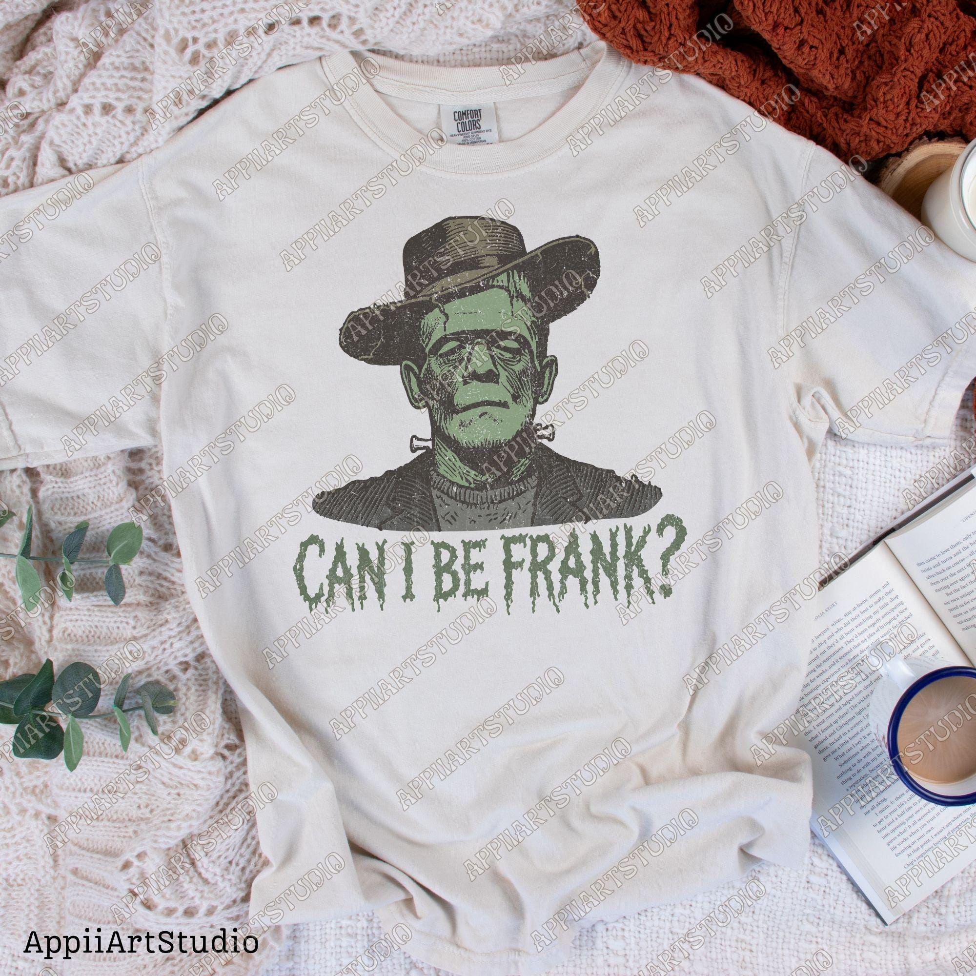 Can I Be Frank Png, Western Halloween Graphic, Spooky Halloween Frankenstein, Western Cowboy, Transparent Png Digital Download Halloweeners