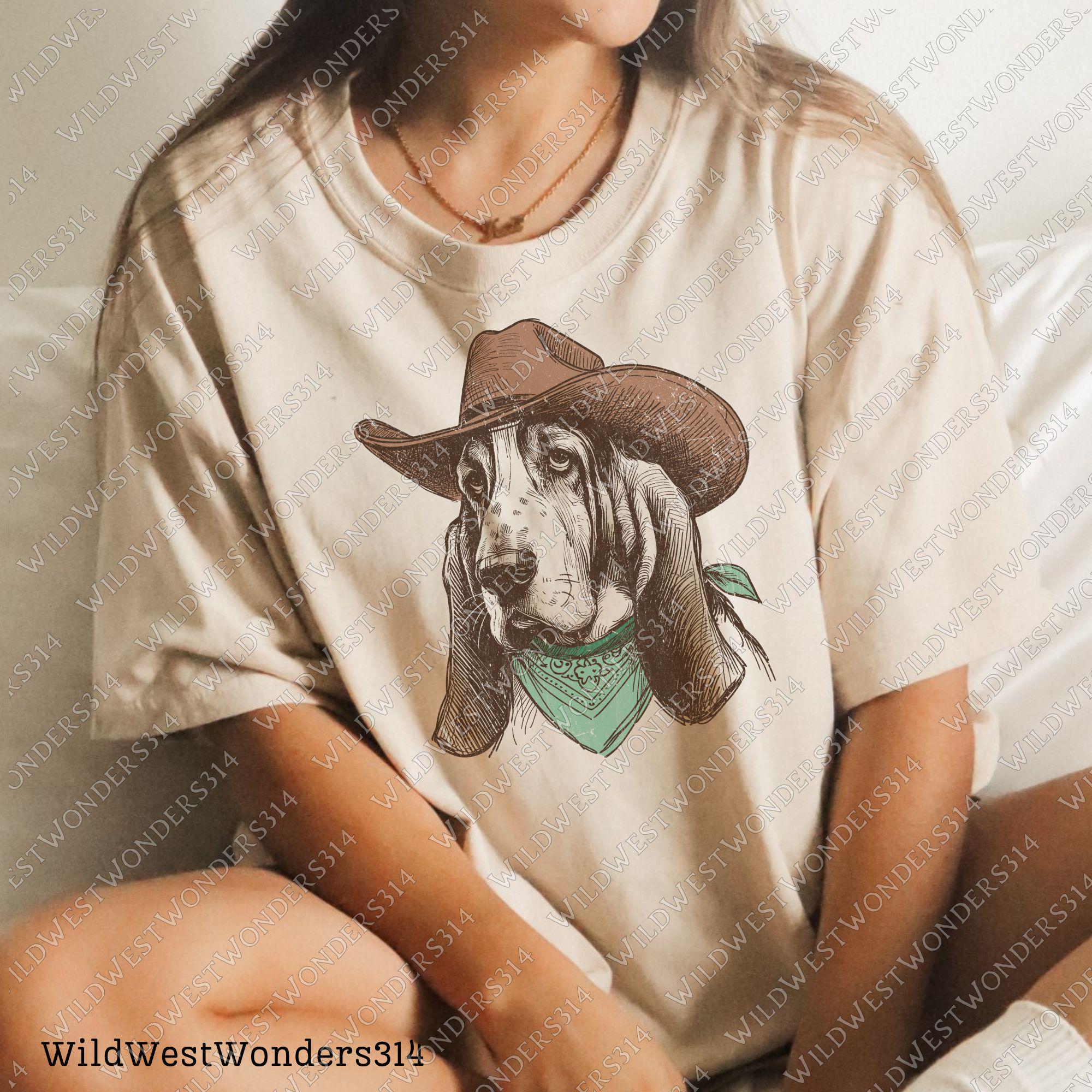 Cowboy Dog with Bandana and Hat PNG, Rustic Western AnimalPng, Vintage Desert Png, Rustic Country Png, Vintage Farmhouse, Southwestern Png