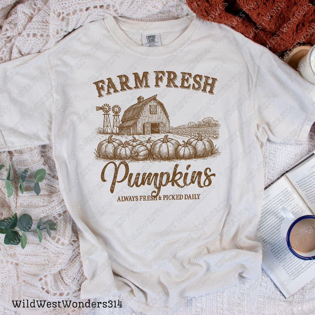Fall png, Farm Fresh Pumpkins png, Fall Sublimation Design, Digital Download, Fall shirt design Western fall Png Western Pumpkin Png Digital
