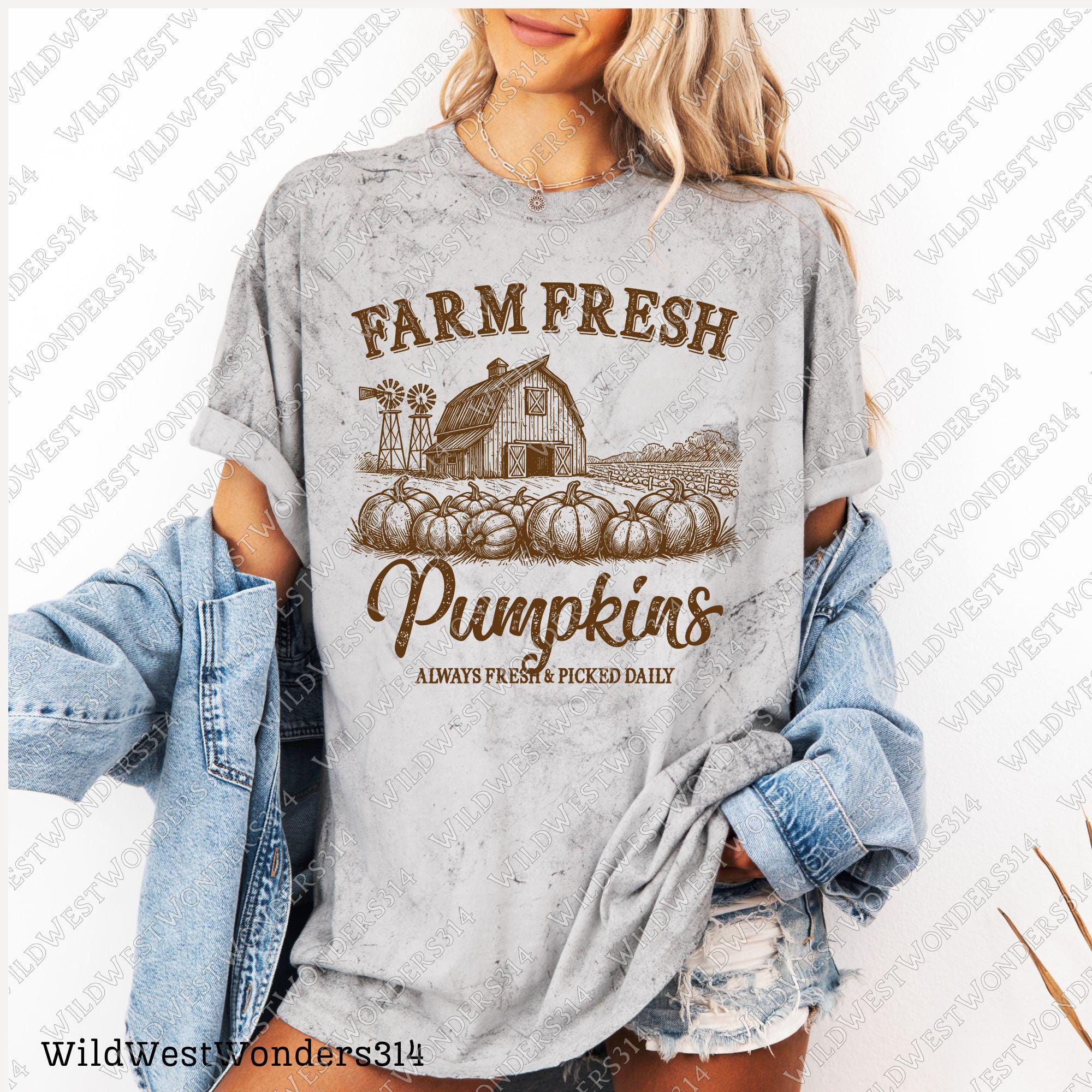 Fall png, Farm Fresh Pumpkins png, Fall Sublimation Design, Digital Download, Fall shirt design Western fall Png Western Pumpkin Png Digital