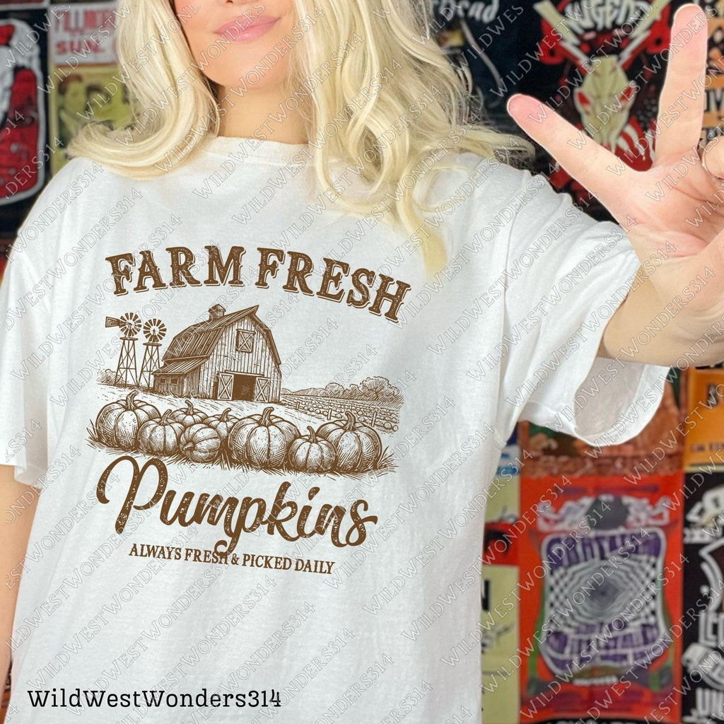 Fall png, Farm Fresh Pumpkins png, Fall Sublimation Design, Digital Download, Fall shirt design Western fall Png Western Pumpkin Png Digital