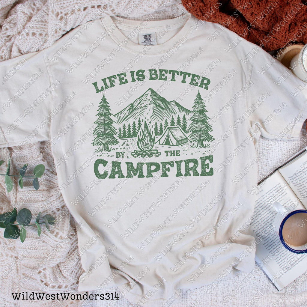 Life is Better by the Campfire PNG, Camping Outdoor Adventure Graphic, Campfire Tent, Camping sublimation PNG, Outdoor png, Digital Download