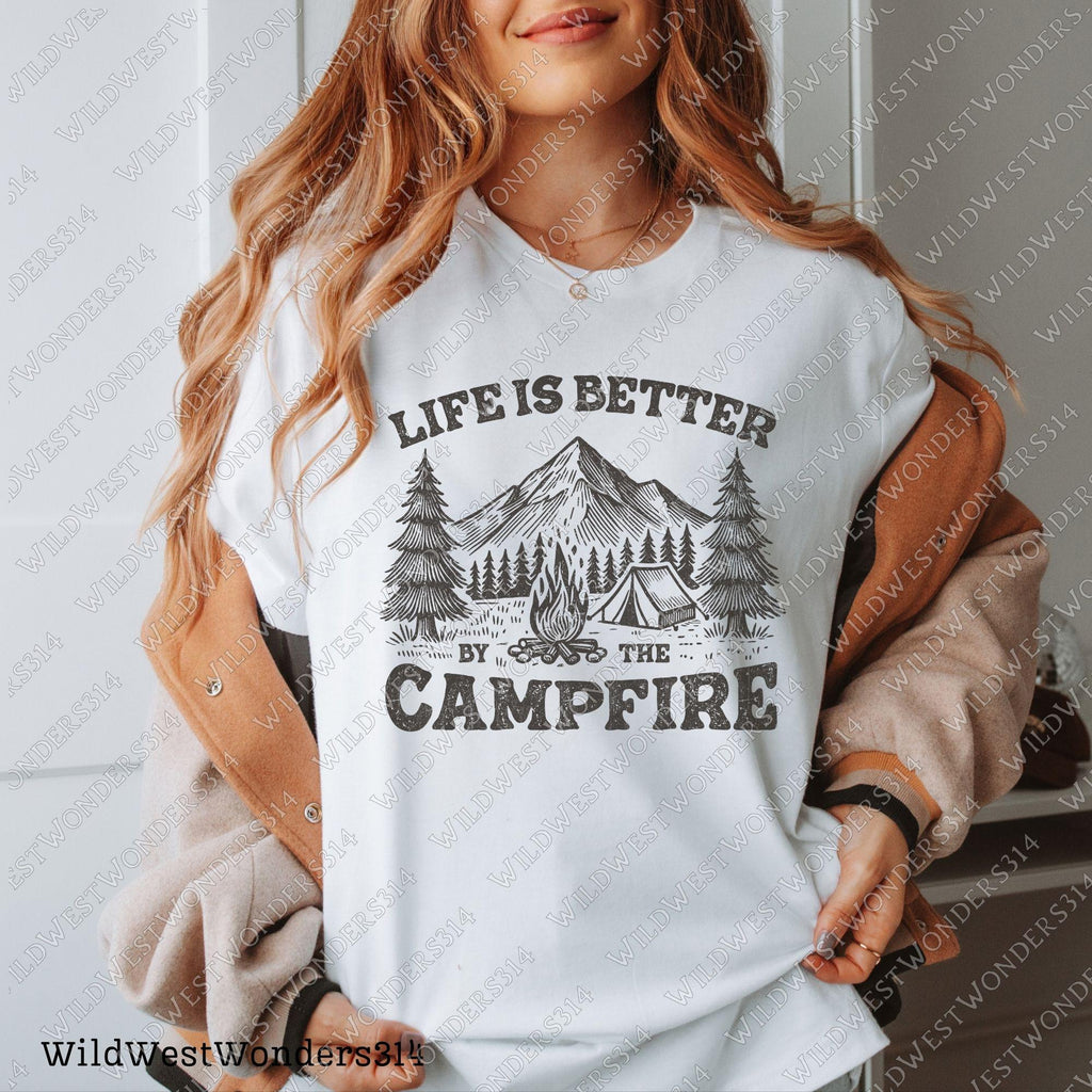 Life is Better by the Campfire PNG, Camping Outdoor Adventure Graphic, Campfire Tent, Camping sublimation PNG, Outdoor png, Digital Download