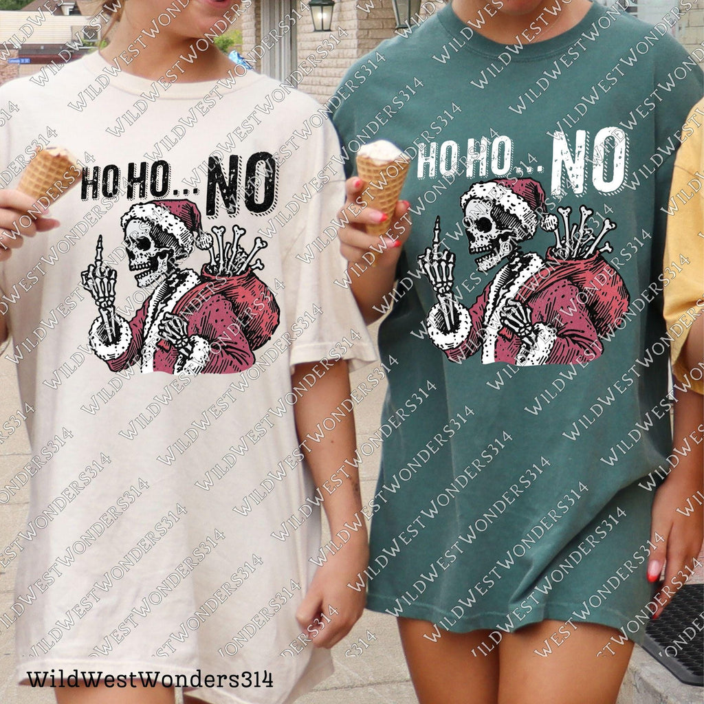Ho Ho No Skeleton Santa PNG, Sarcastic Christmas Skull PNG, Funny Christmas Sublimation Design, Dark Humor Christmas Png, Anti Christmas Png