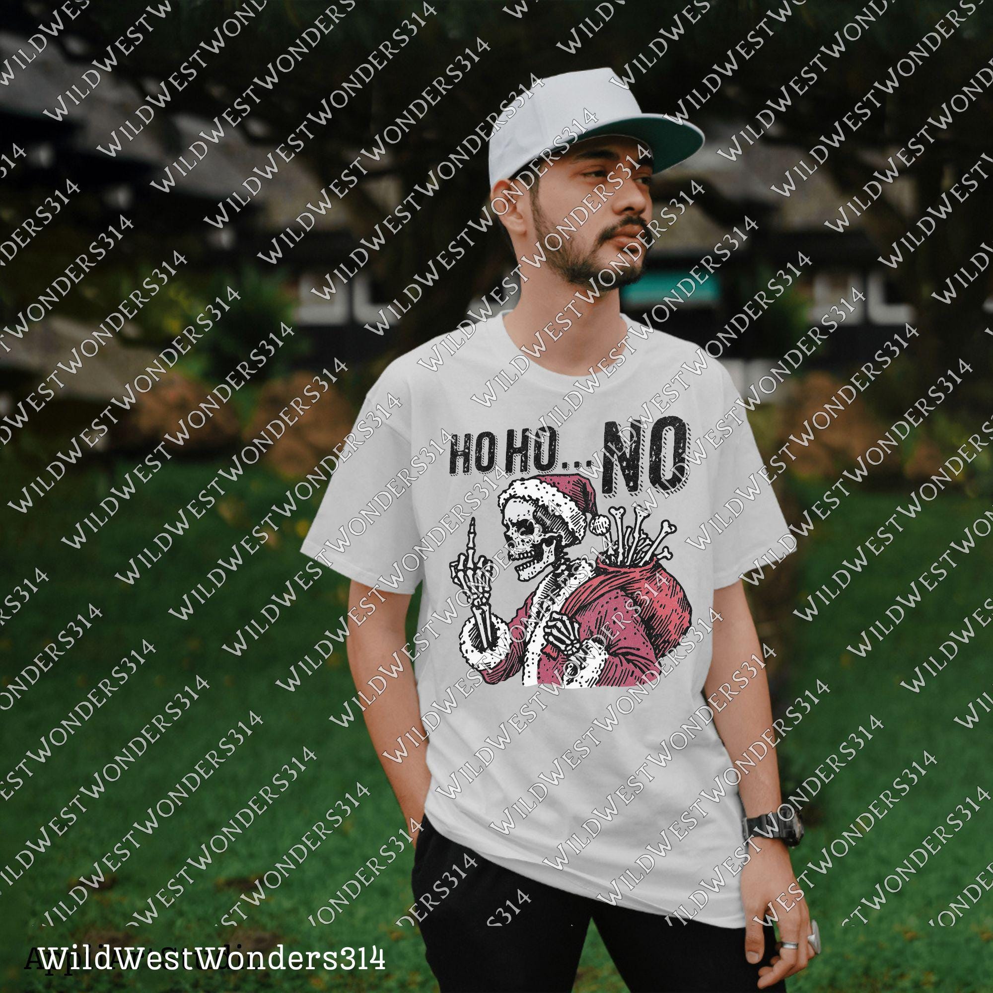 Ho Ho No Skeleton Santa PNG, Sarcastic Christmas Skull PNG, Funny Christmas Sublimation Design, Dark Humor Christmas Png, Anti Christmas Png