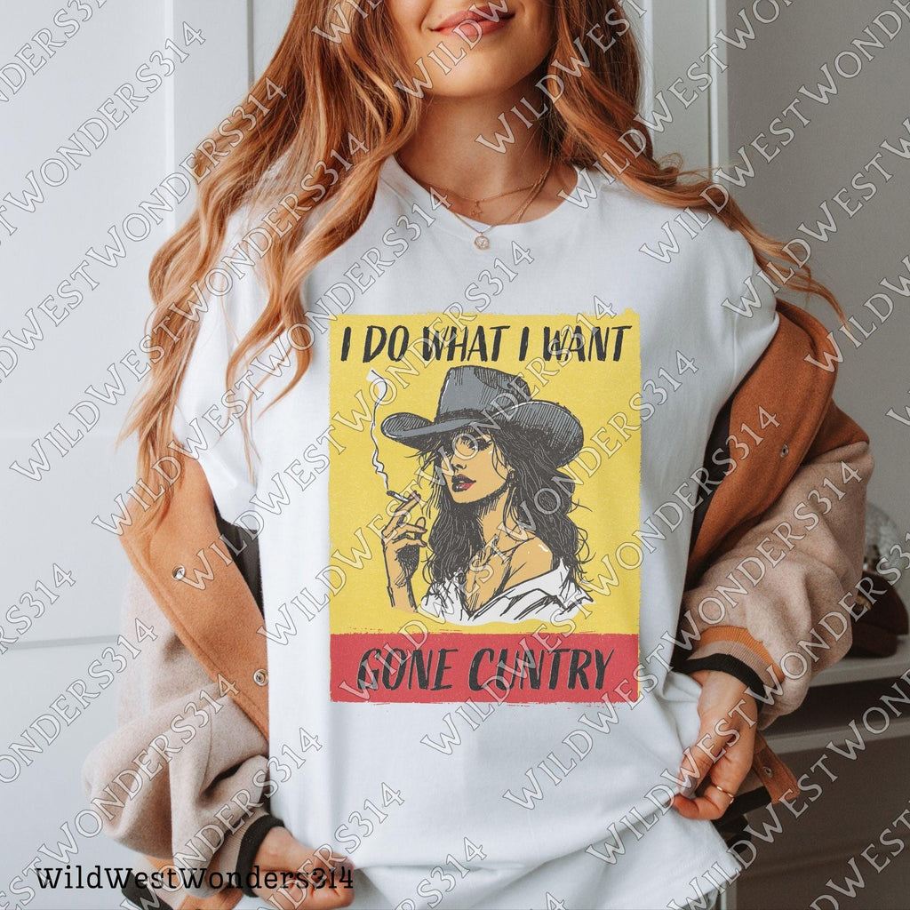 I Do What I Want Gone Country Png, America Cowgirl Png, Western Cowboy Design, Wild Western Png, Western Cowgirl Horse Sublimation Design