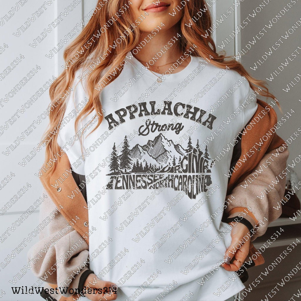 Appalachia Strong PNG, Hurricane Helene, Virginia, Tennessee, North Caroline Hurricane PNG, Sublimation Design Download Western Shirt Design