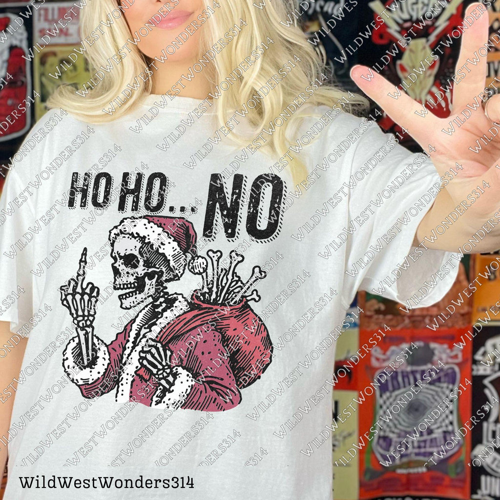 Ho Ho No Skeleton Santa PNG, Sarcastic Christmas Skull PNG, Funny Christmas Sublimation Design, Dark Humor Christmas Png, Anti Christmas Png
