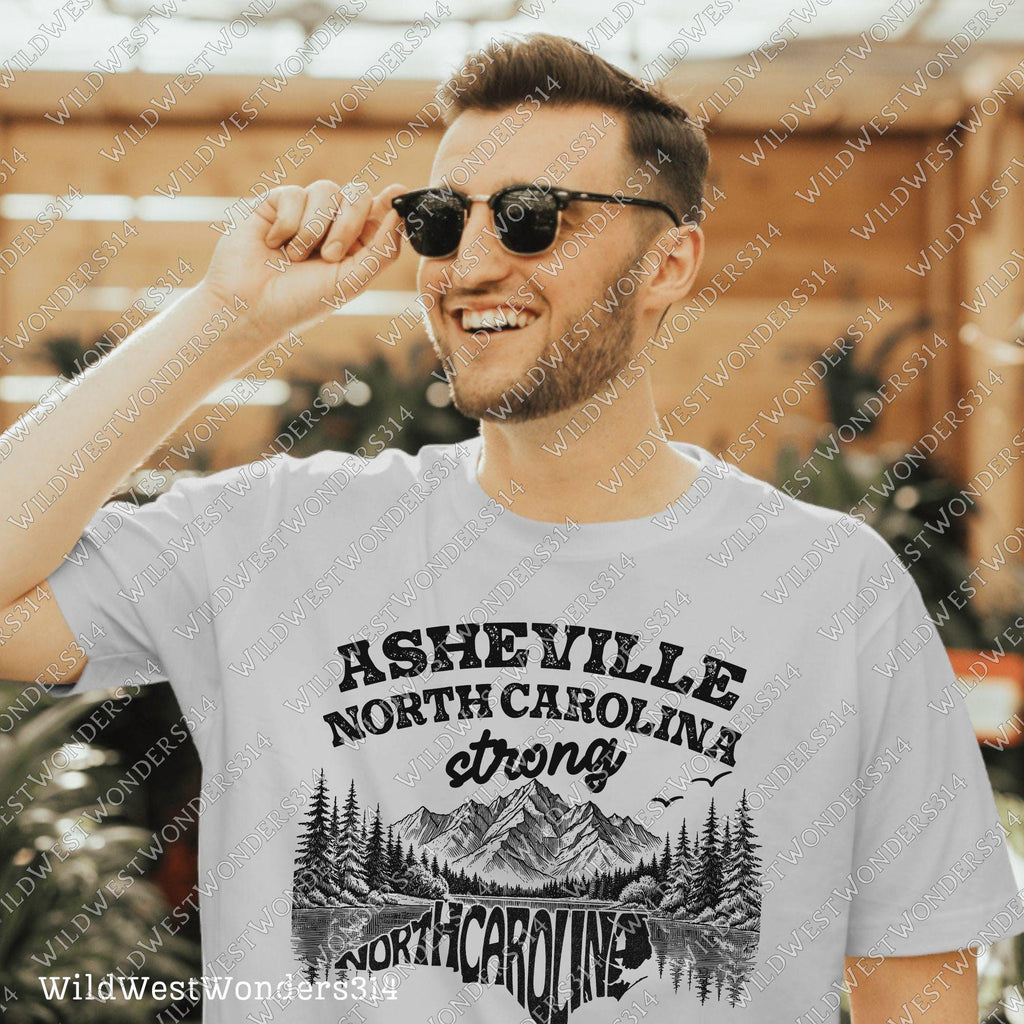 Asheville North Caroline Strong Helene Mountain PNG, Appalachia Strong PNG Hurricane Helene Sublimation Design Download Western Shirt Design