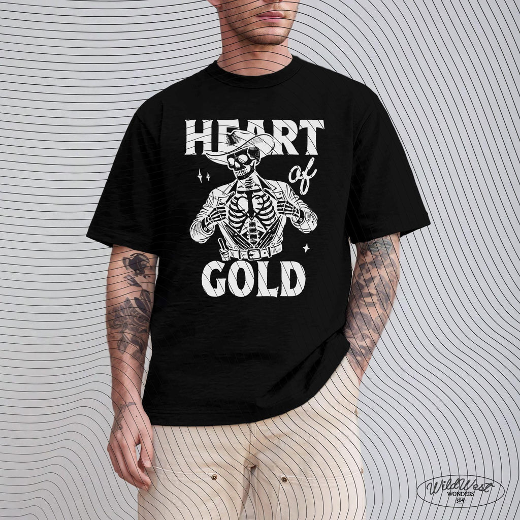 Heart of Gold Western PNG Cowboy Valentine's Day Vintage Rodeo in Trendy Vintage Retro Valentine design for Tees Wall art Stickers Tote Bags