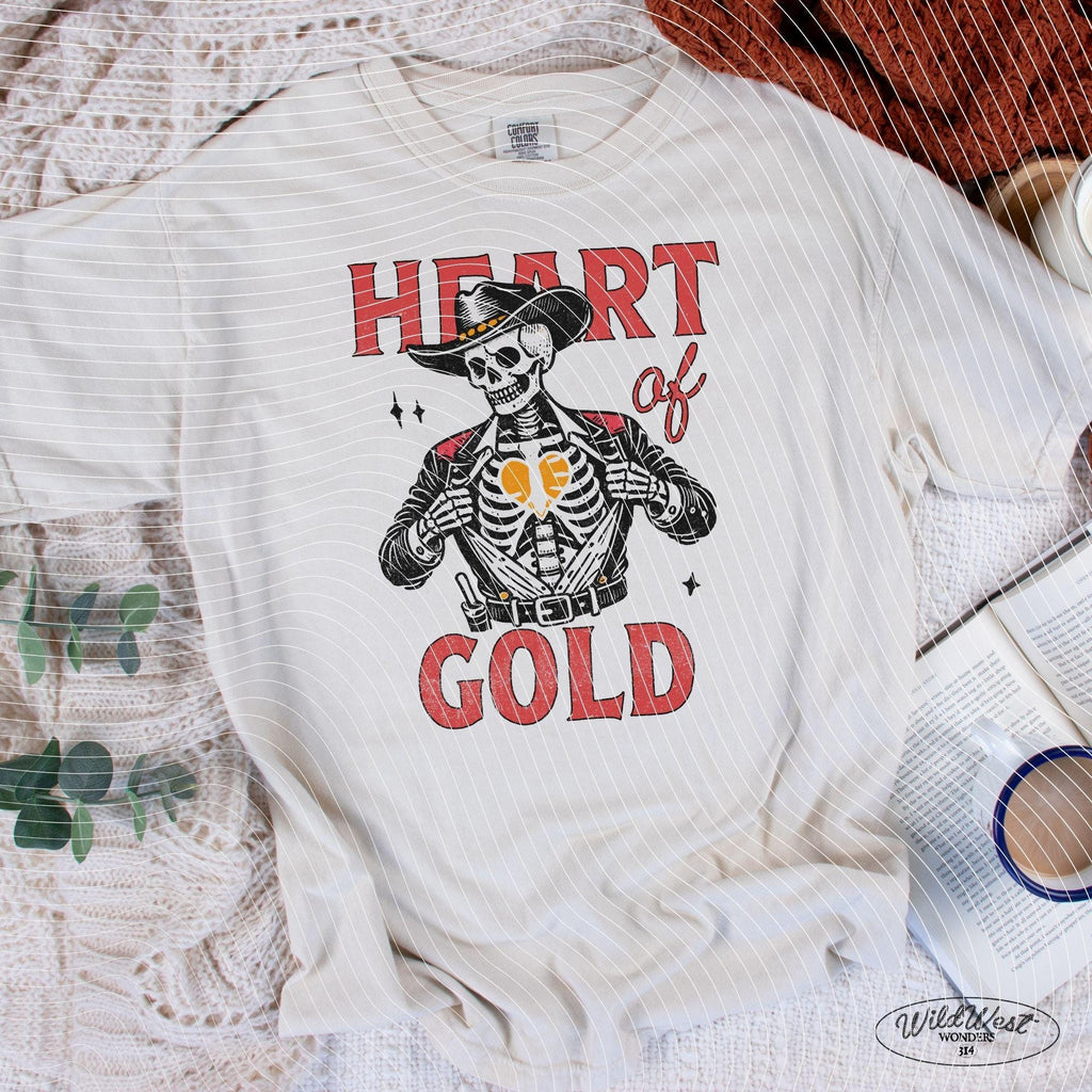 Heart of Gold Western PNG Cowboy Valentine's Day Vintage Rodeo in Trendy Vintage Retro Valentine design for Tees Wall art Stickers Tote Bags