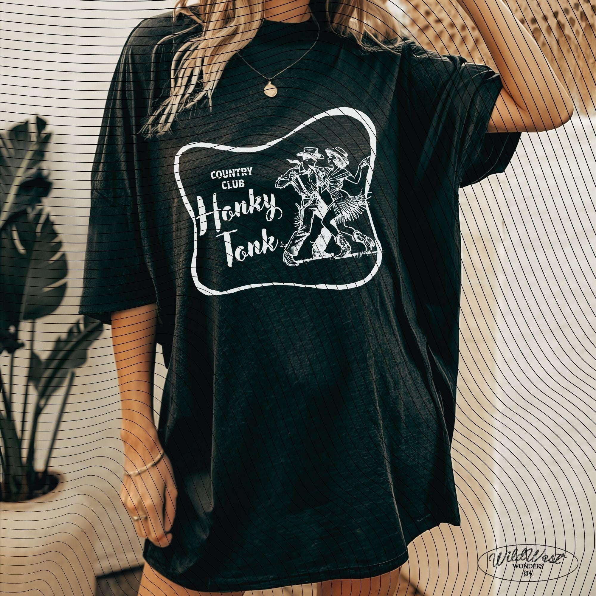 Honky Tonk Country Club PNG, Retro Western Dance PNG Western Cowgirl Png Trendy Retro Vintage Comic for Tees Wall art Stickers Tote Bags