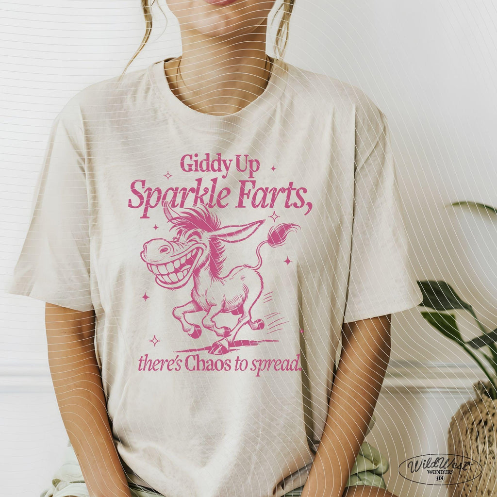 Giddy Up Sparkle Farts PNG, Sarcastic Western Humor, Crazy Horse PNG, Funny Horse Saying, Chaos, For Birthday, Adult, Sublimation Design Png