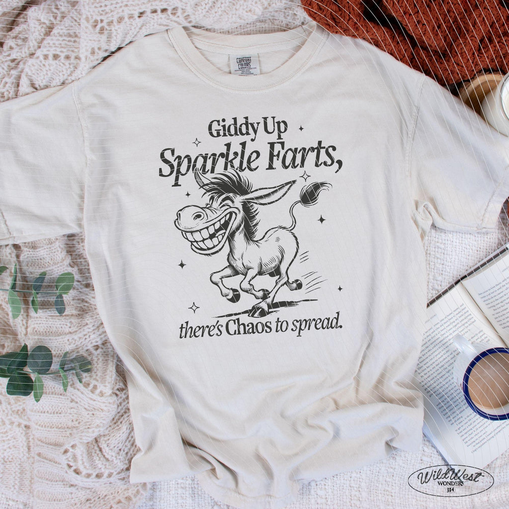 Giddy Up Sparkle Farts PNG, Sarcastic Western Humor, Crazy Horse PNG, Funny Horse Saying, Chaos, For Birthday, Adult, Sublimation Design Png